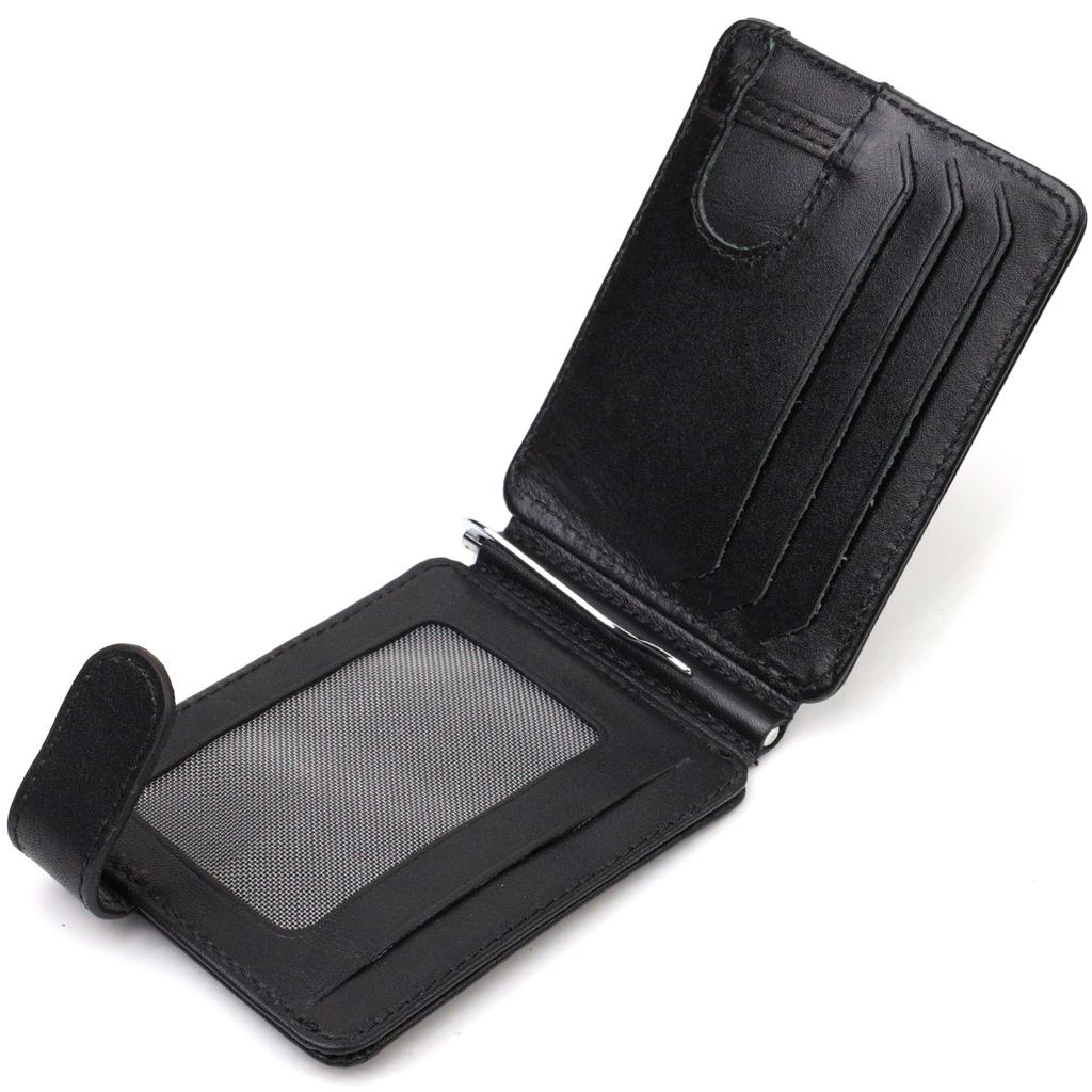 Classic Reliable Money Clip Made of Natural Smooth Leather CANPELLINI 21939 Black