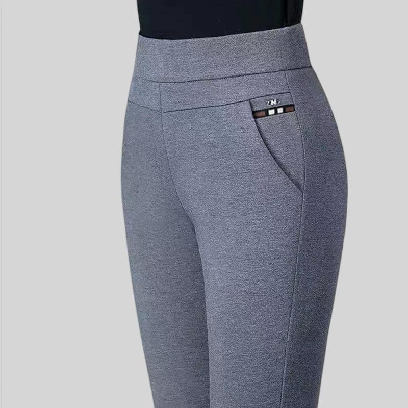 

New Spring Trousers for Women: Elasticated High-Waisted Casual Trousers in Stretch Grey - Flattering for Mature Women 5XL сірий