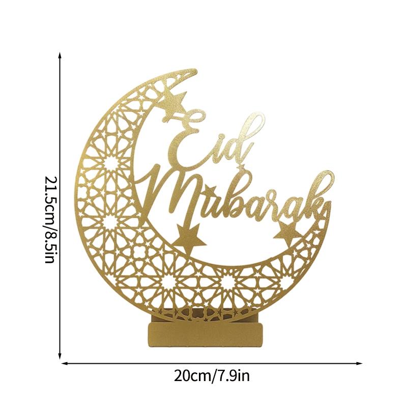 Acrylic Ramadan Ornament Eid Mubarak Moon Star Castle Shape Crafts Islamic Muslim Diy Decoration Supplies Party Gift