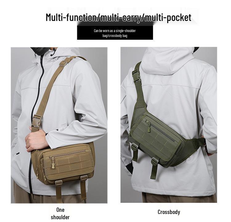 Men's Tactical Crossbody Bag - Multi-Compartment Cycling & Hiking Waist/Chest Bag