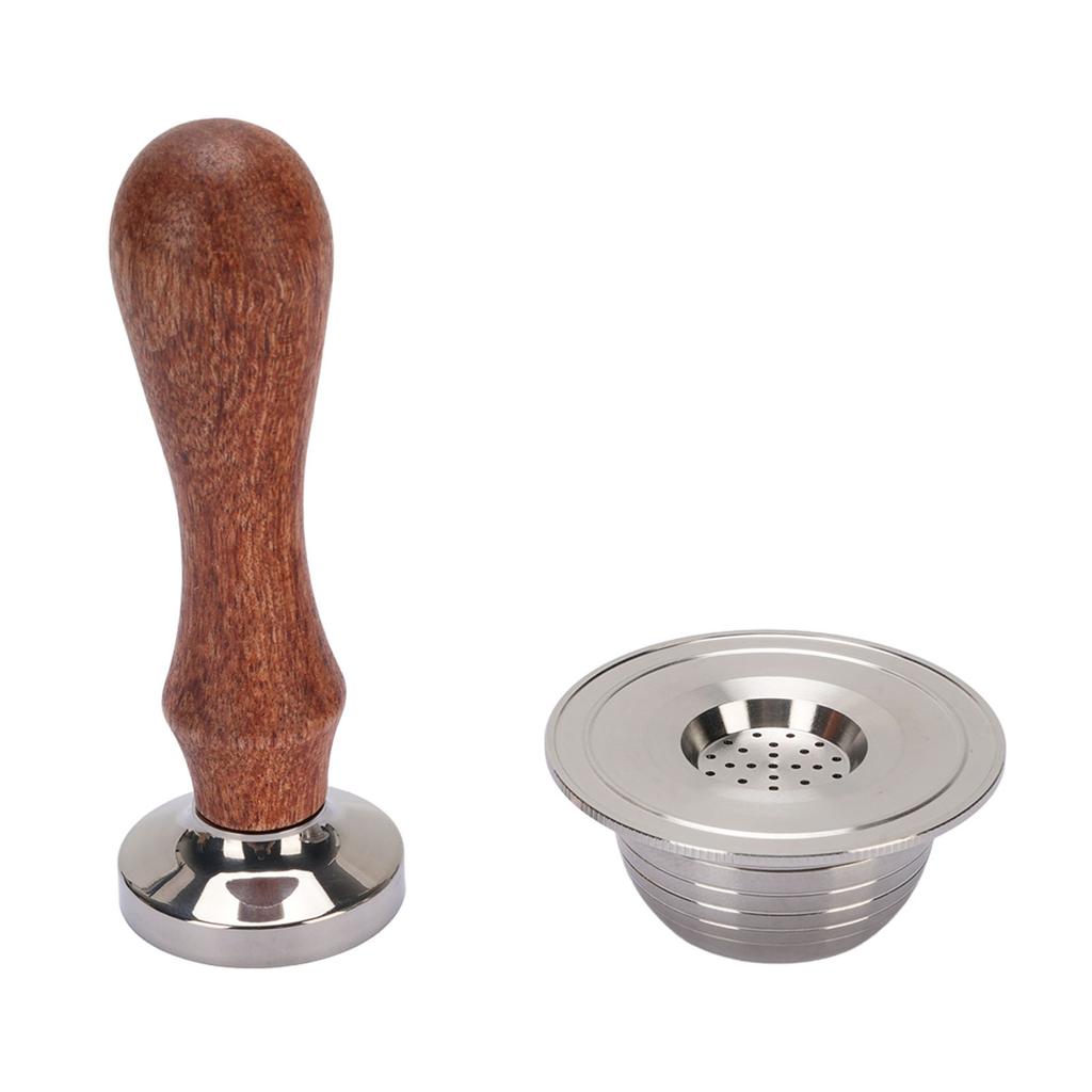 Reusable Coffee Pod 230ml Refillable Stainless Steel Coffee Capsule with Coffee Tamper Spoon Brush