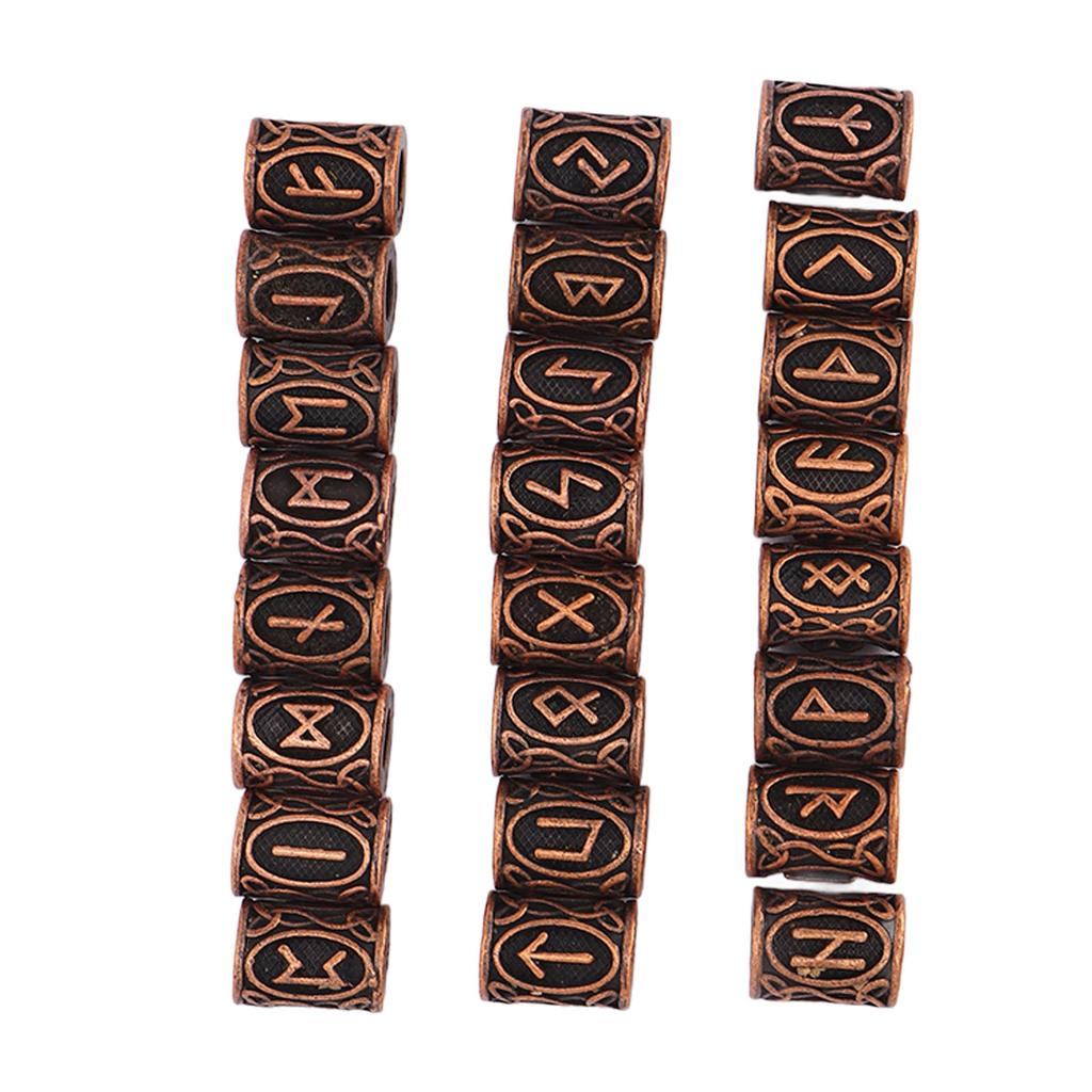 24 PCS Antique Copper Hair Beads Vintage Large Hole Metal Braiding Tube Beads for DIY Jewelry Hair Decoration
