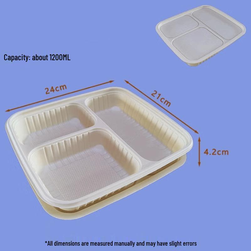 Disposable 3-Compartment Takeaway Meal Box