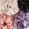 Oversized Korean Ballet-Style Satin Hair Tie with Ruffled Edges - Elegant and Fashionable Bun Accessory