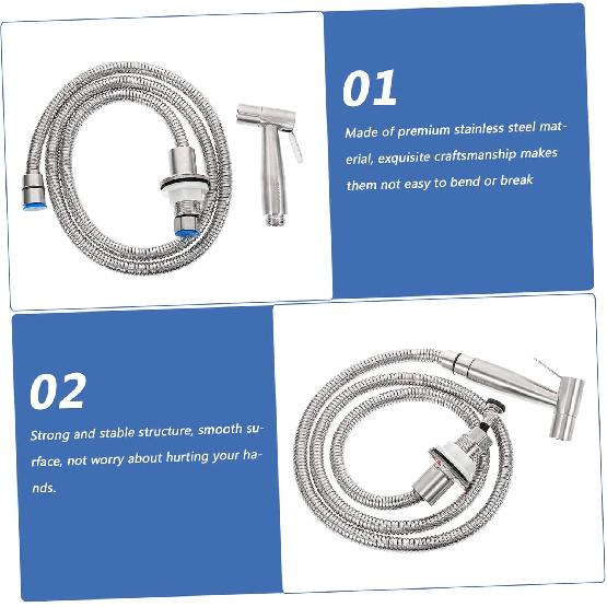 AngoilySink Side Sprayer, Stainless Steel Sink Spray Braces Kit, Sink Hose Faucet Hose Sprayer Replacement Handheld Sprayer Kit Kitchen Faucet