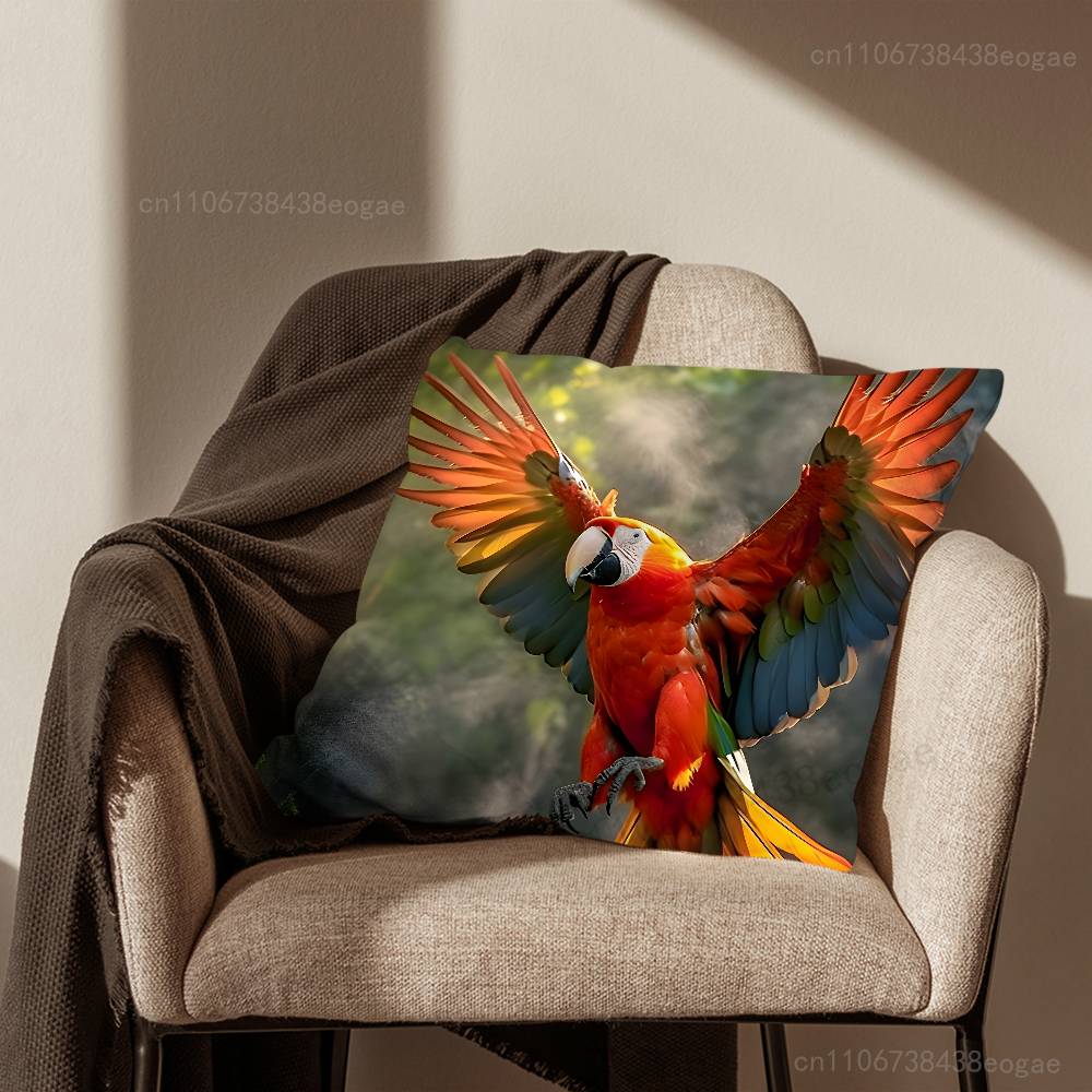 Sztuka Ptaków Papuga Poszewka na Poduszkę Pokój Dzienny Pokrowiec na Poduszkę Sofa Odpowiedni do Dekoracji Domu Sypialni i Ochrony