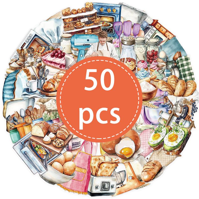 High-Quality 50Pcs High-Quality Funny High-Quality Baking High-Quality Stickers High-Quality Transparent High-Quality Kitchen High-Quality Utensil