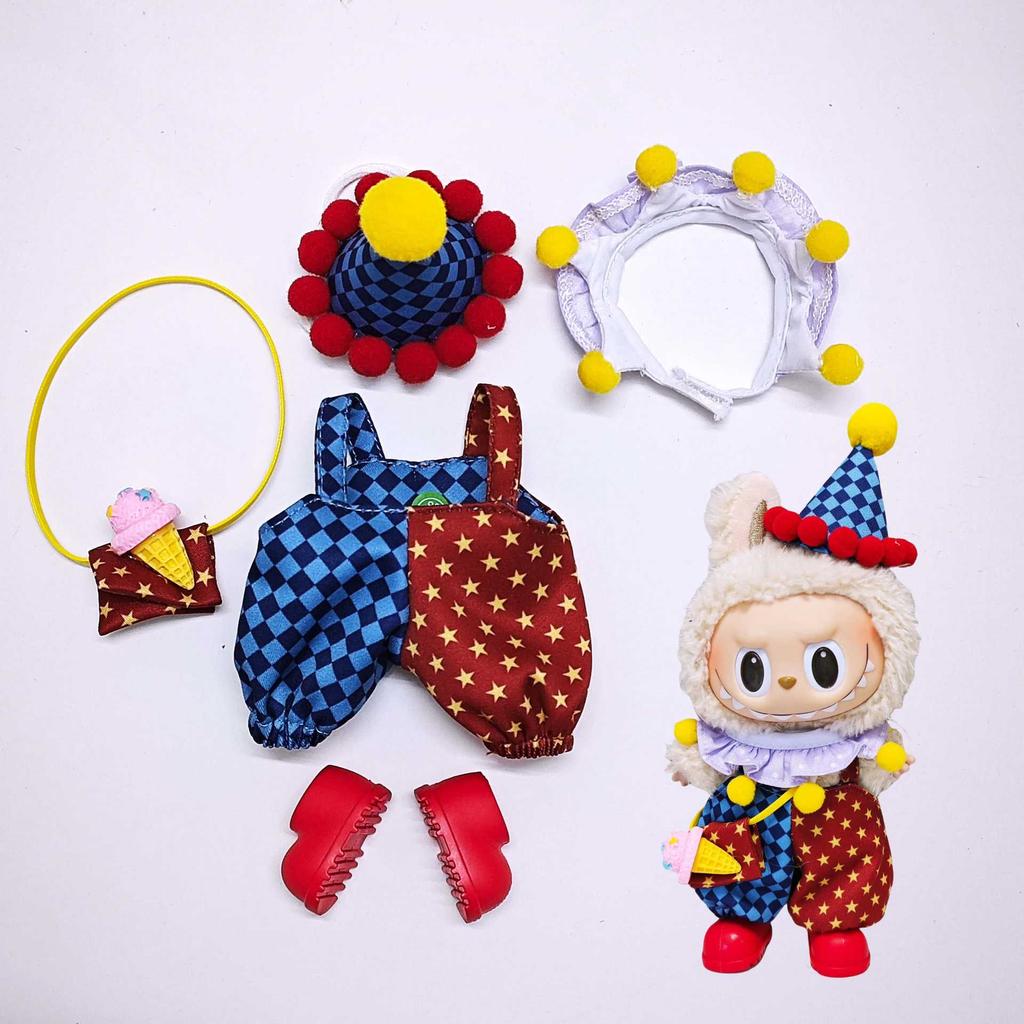 Labubu Doll Clothes Circus Clown Suit Fashion Doll Clothes