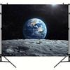 2D Flat Printing Space Wall Hanging Earth Rise from Lunar Surface Starry Sky Backdrop