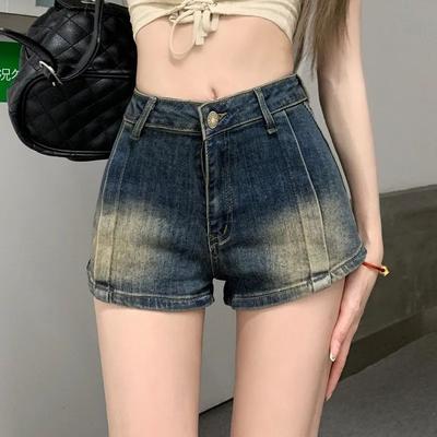 Retro Hot Girl Casual High Waisted Denim Shorts for Women In Summer, Loose and Slimming, Wide Leg Versatile Hot Pants