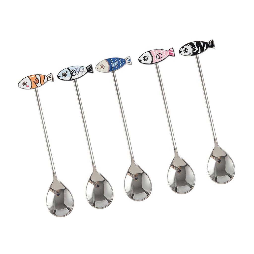 Unique Fish Cats Shape Nonrust Steel Spoon Multipurpose Kitchen Tool For Coffee Baking And Daily Use