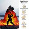 1pc. Flame-Themed Cricket Player Silhouette Blanket - Perfect for Home, Office, Outdoor Use, Gift Idea,