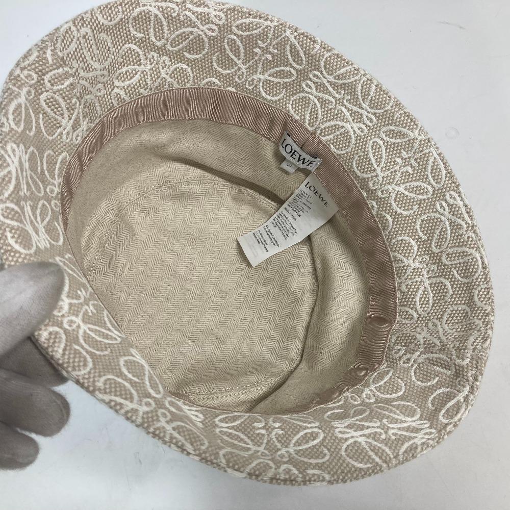 LOEWE K820HB1X41 Anagram jacquard logo Bucket hat bob hat BeigeBased Unused