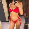 S - XL 19 Colors Pleated High Leg Cut Bikini Female Swimsuit Women Swimwear Two-Pieces Bikini Set Bather Bathing Suit Swim