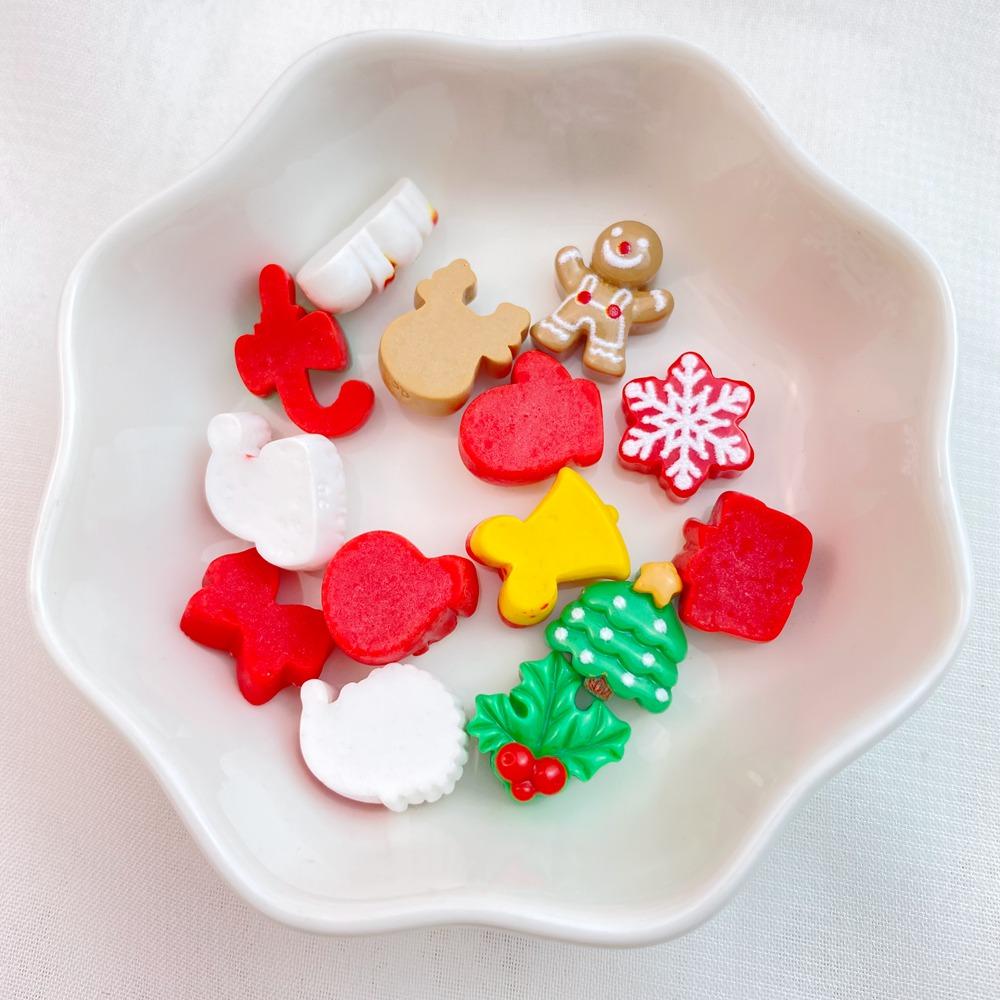 30Pcs New Cute Resin Mini Christmas Collection Flat Back Manicure Parts Embellishments For Hair Bows Accessories