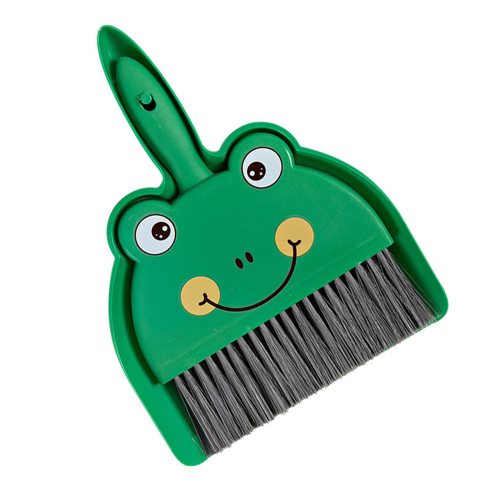 Sada lopatky a štětce Kreslený mini přenosný smeták s lopatkou pro psacího medvěda Little Frog green