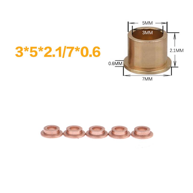 5 bucăți cu flanșă rulment auto-lubrifiant pulbere metalurgie ulei cupru bucșă de ghidare manșon cu flanșă în trepte
