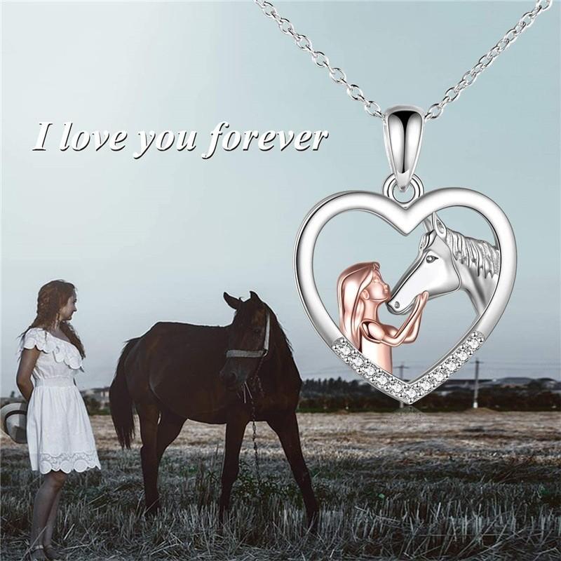 Stylish Animal Themed Heart Shaped Necklace For Girls Perfect Gift For Lovers