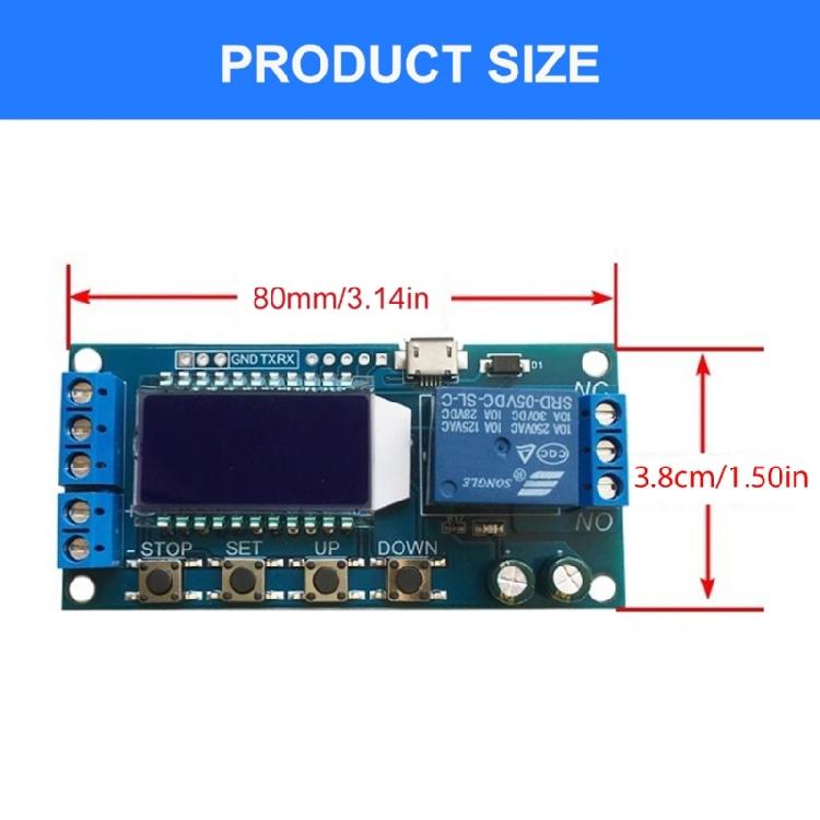 Timer Delay Relays with Optocoupler Isolation LCD Display 6-30V Timer Relays Controller Module Electronic Relays Module