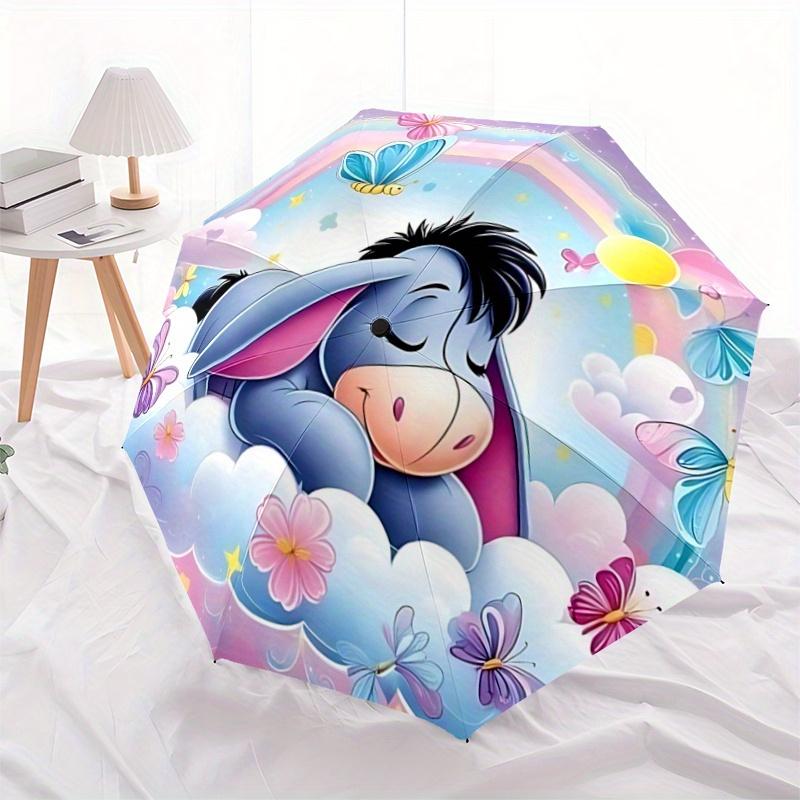 1pc Eeyore Fully Automatic Folding Portable Umbrella, 8 Steel Frames, Three-Fold Design, Suitable for All Seasons, Suitable for Outdoor Use.