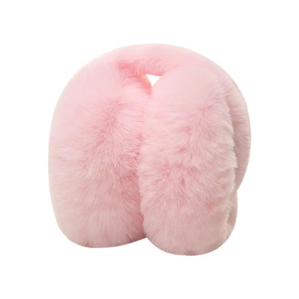 Solid Color Soft Plush Ear Warmer Winter Warm Earmuffs Fashion Ear Cover Outdoor Cold Protection Ear-Muffs Folding Earflap
