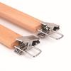 Solid Wood Stainless Steel Clip Trouser Rack - Natural Wood Finish for Adult Clothing Hangers