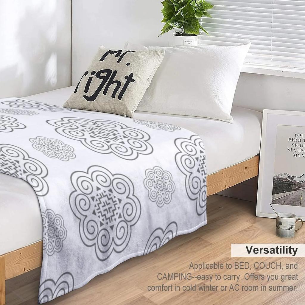 Hmong Symbol Design Throw Blanket Soft Blanket Decorative Sofa Blankets