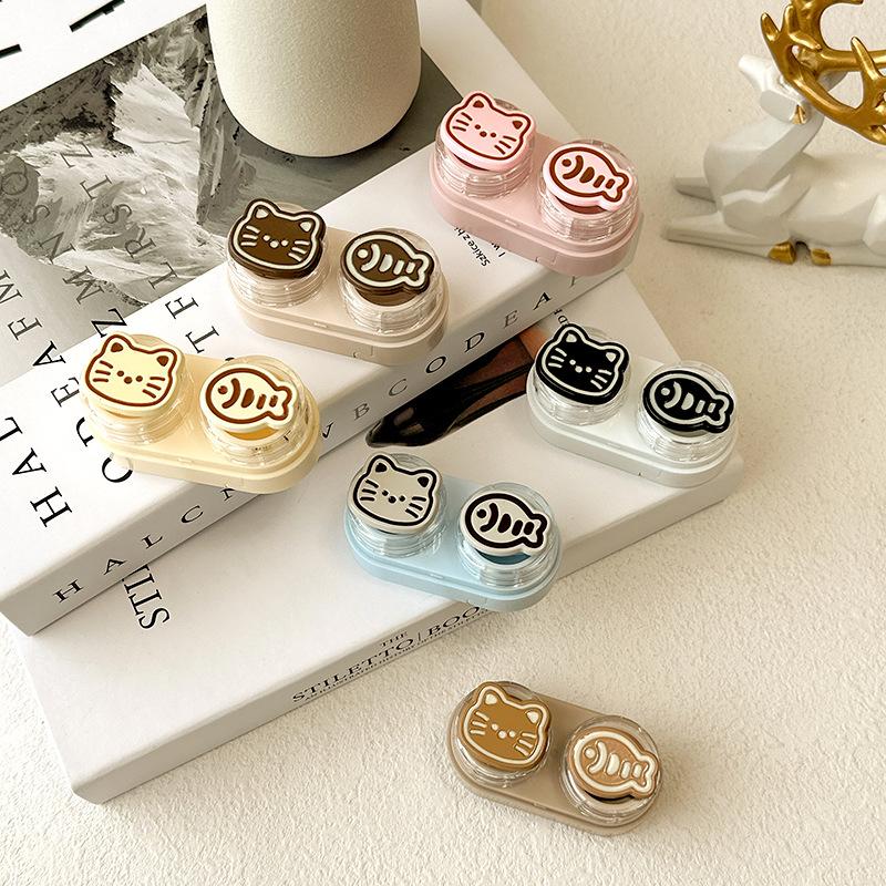 

Portable Cute Cat Contact Lens Box Holder Travel Eye Contact Lenses Case Container Storage Case Travel Accessories