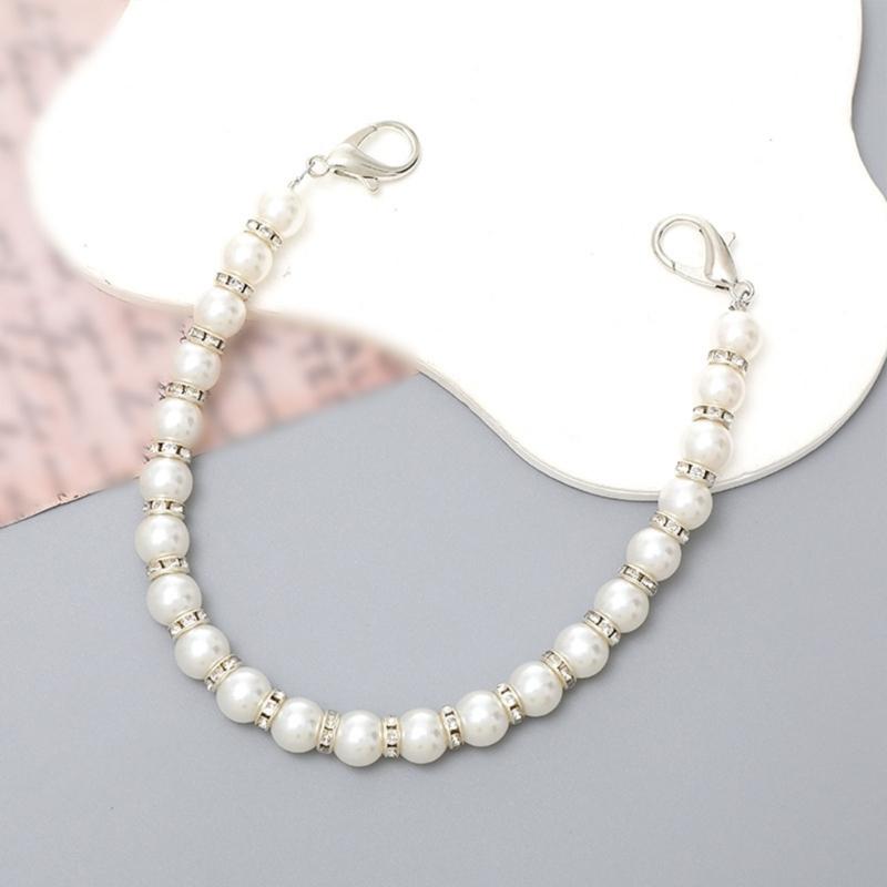 Pearls Chain Strap Short Purse Chain Replacement Pearls Handle Strap Beaded Purse Chains for Purse Handbag Wallet Phone