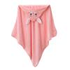 Children's Hooded Bath Poncho: Soft Coral Fleece Towel and Swaddle Blanket