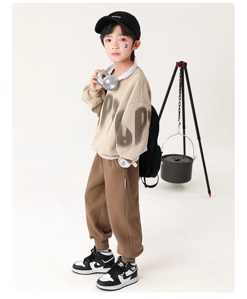 2025 Color Block Stitch Boys & Girls Fashion Sporty Street Style Two-Piece Set
