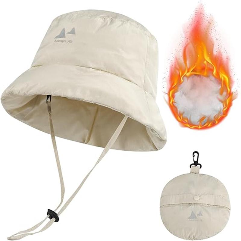 1Pc Lightweight Folding Padded Warm Hats Women Winter Bucket Hat Waterproof Cap