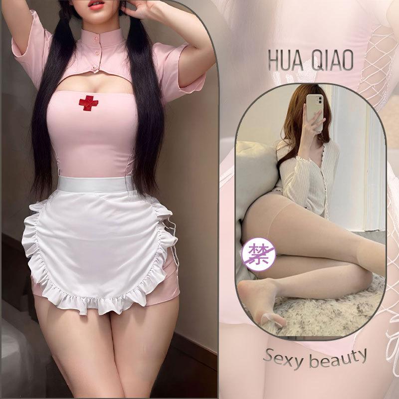 Sexy lingerie sweetheart nurse sexy slit hip wrap free uniform suit one piece