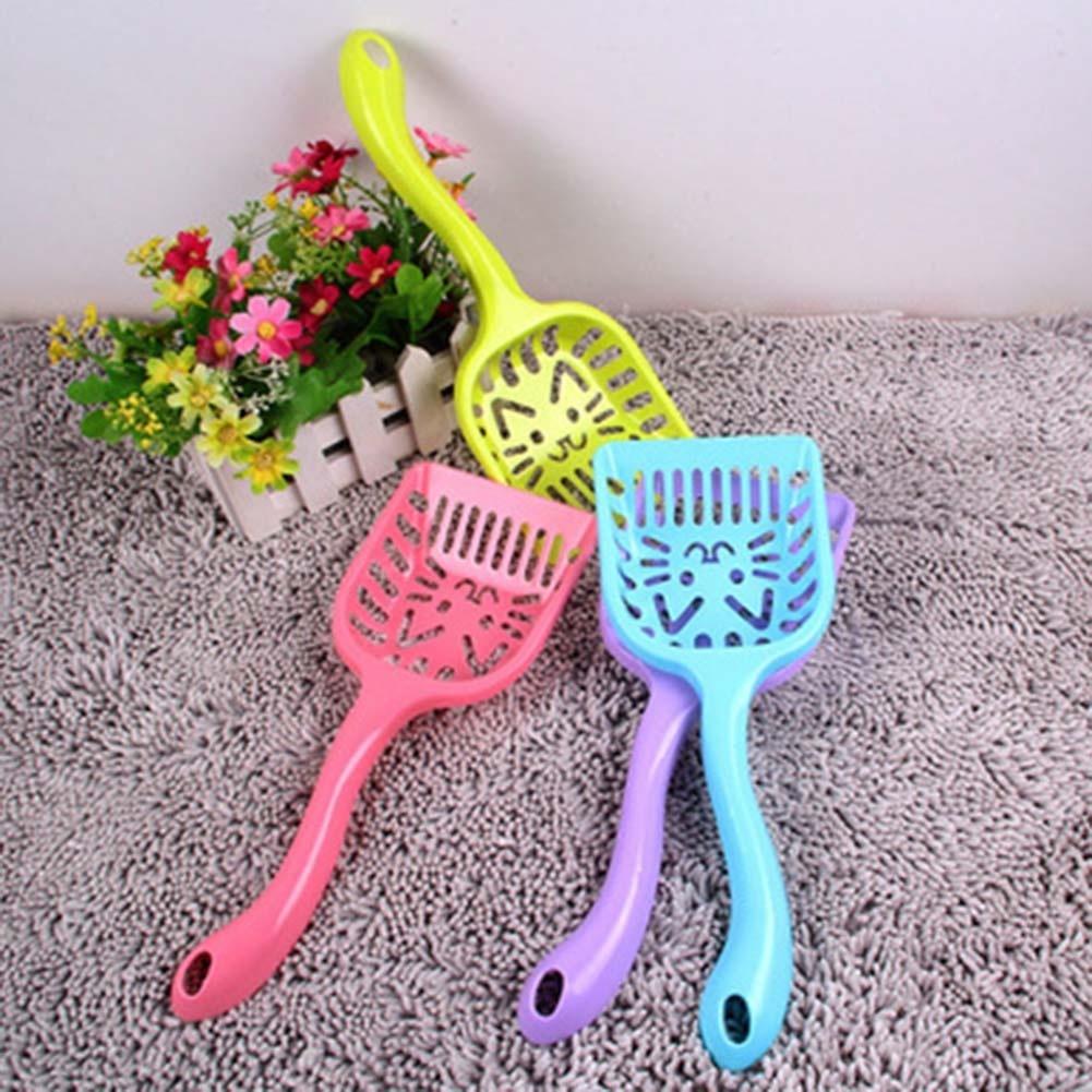1Pc Color Random New Pet Products Shovel Cat Litter Plastic Scoop Cat Sand Cleaning Dog Food Spoons