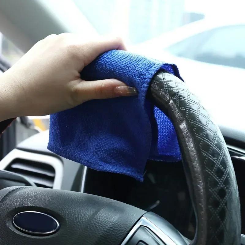 Car Microfiber Towels Auto Detailing Polishing Cloth Car Motorcycle Cleaning Care Tools Household Blue Softness Cleaning Towel