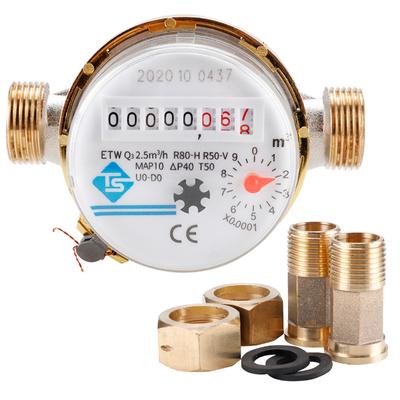 TS-S3003E 15mm 1/2 cala Zimny licznik wody Odczyt przepływu sześciennego 360 Regulowany obrotowy licznik wody 0,0001