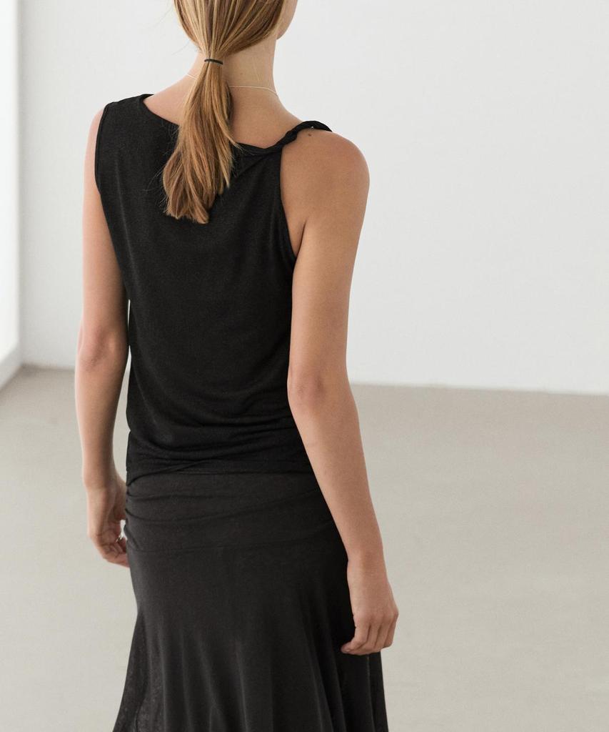Masimodutti Drape Glossy Knot Detail Top