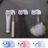 Non Perforated Cat Shaped Toothbrush Holder 2 in 1 Facial Cleanser Storage Clip  Home