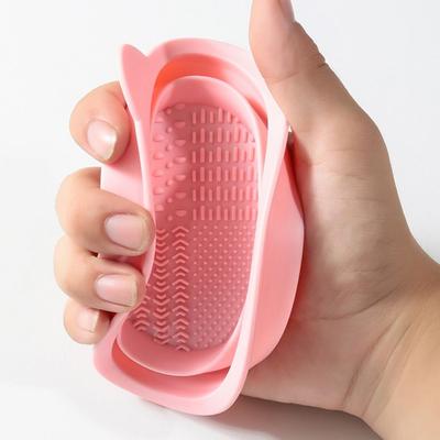 Silicone Makeup Brush Cleaning Bowl Beauty Foldable Makeup Brush Cleaning Mat Korean Style Washing Pad Bowl