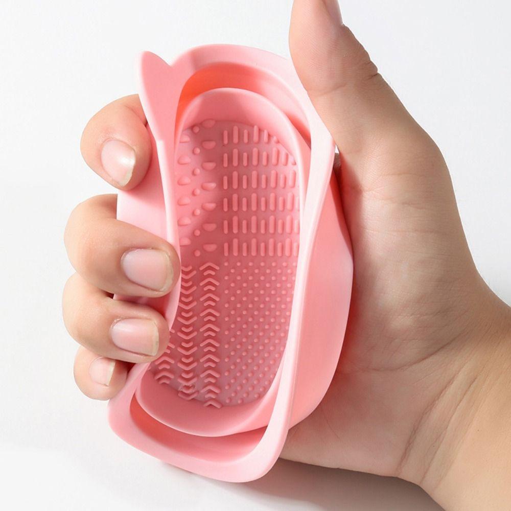 Silicone Makeup Brush Cleaning Bowl Foldable Beauty Makeup Brush Cleaning Mat Cosmetic Brush Cleaner Multifunction