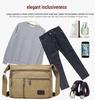 Men's Multi-Layer Canvas Crossbody Bag - Large Capacity, Casual & Versatile
