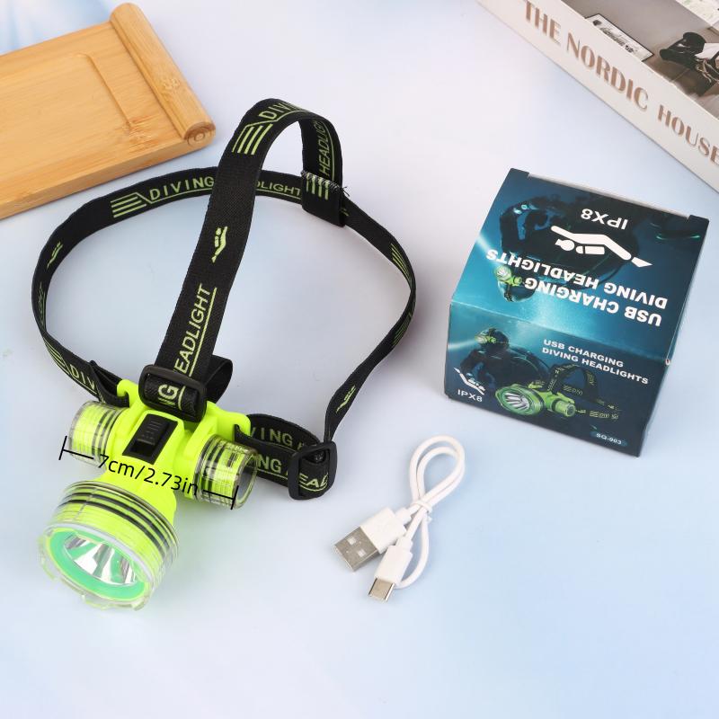 Diving Headlight Rechargeable Waterproof Headlight Led Professional Flashlight Ultralight Fishing Flashlight Head Light