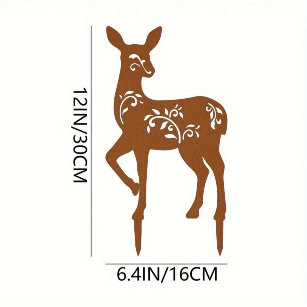 Sturdy Metal Deer Sculpture Garden Decoration