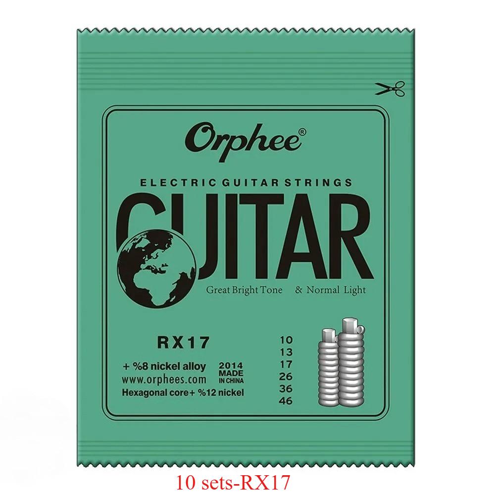 

10 Sets Electric Guitar Strings – RX Series Hex Core Carbon Steel, Bright Tone for Beginners & Daily Practice