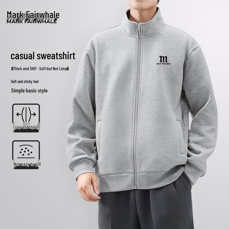 

Mark Fairwhale Men s Letter Print Loose Casual Cardigan Jacket 2XL