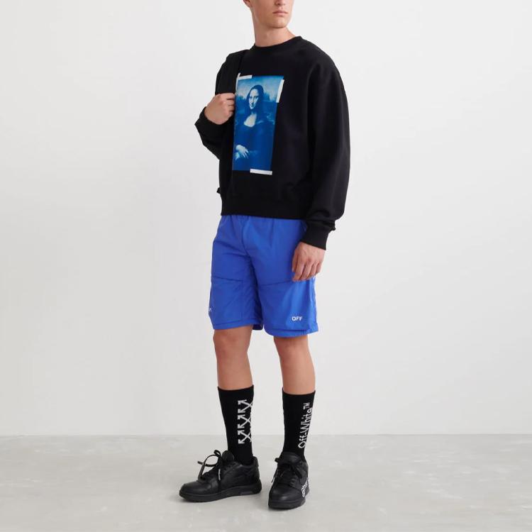 Off-White Monalisa Over Crewneck Black Men Tops OMBA058C99FLE0031045
