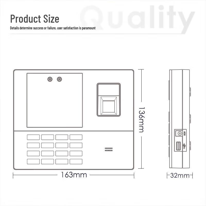 Deli Smart Facial & Fingerprint Cloud Attendance Machine CN plug (adapter included)