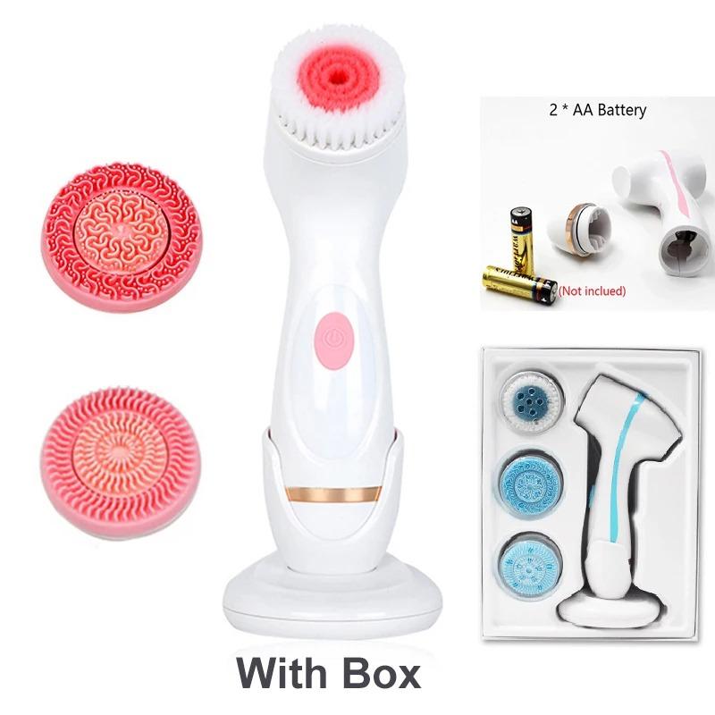 3 In 1 Electric Cleansing Brush Ultrasonic Facial Cleaner Face Massagers Sonic Rotating Cleansing Brush Face Deep Cleansing Tool