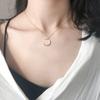 French Shining Zircon Water Drop Pendant Necklace Fairy Gold Color Simple Clavicle Chain Necklace Female Party Wedding Jewelry