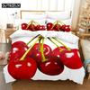 Red cherry Bedding Set Duvet Cover Set 3d Bedding Digital Printing Bed Queen Size Bedding Set Fashion Design